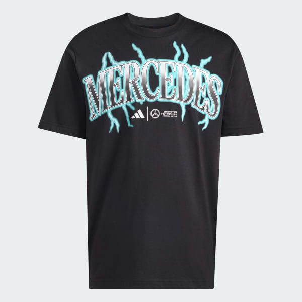 สีดำ เสื้อยืดพิมพ์ลายทีม Mercedes-AMG Petronas Formula One