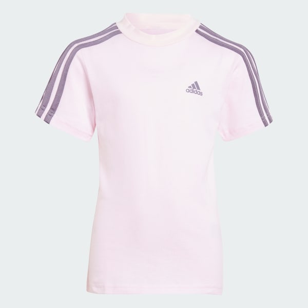 Conjunto Camiseta Shorts Essentials 3 Stripes Rosa adidas