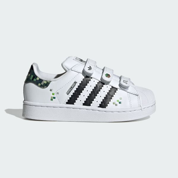 White Superstar II x Minecraft Shoes Kids