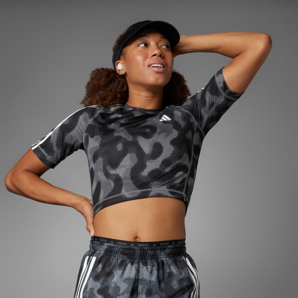 Gris Polera Own the Run 3 Tiras Estampada