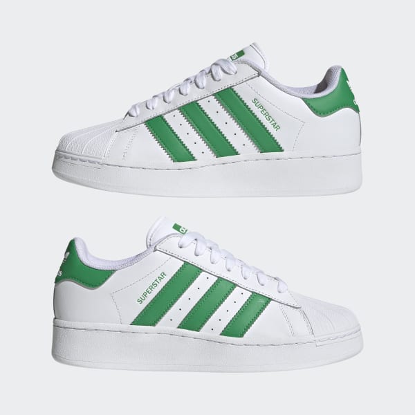 Adidas white shoes outlet with green