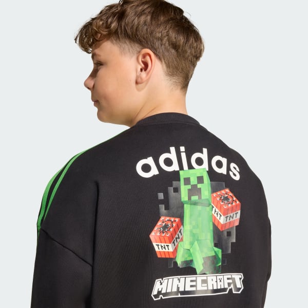 【adidas × Minecraft】限定コラボ★ベビークリーパー Tシャツ adidas Minecraft Crew Kids - Black | Free Shipping with