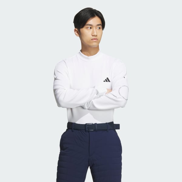 サイズ：M ADIDAS GOLF アディダスゴルフ HG4115 長袖 ジップジャケット 袖起毛切替 総柄 ホワイト系 [240101431687] ゴルフウェア メンズ ストスト サイズ：M ADIDAS GOLF アディダスゴルフ HG4115 長袖 ジップ