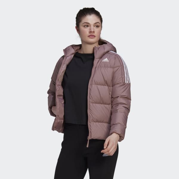 Paars Essentials Midweight Donsjack met Capuchon AV269