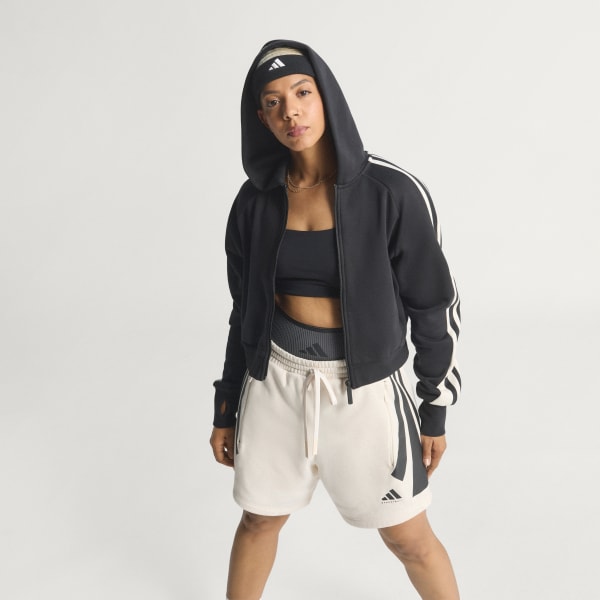 White adidas 3 STRIPE SHORTS