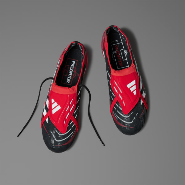 Black Predator Elite Fold-Over Tongue Firm Ground BWR Boots