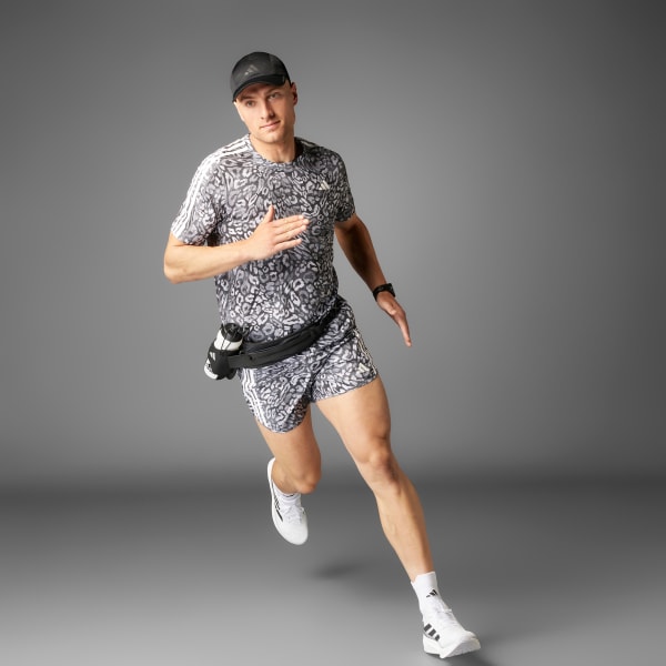 สีเทา เสื้อยืด Own The Run CLIMACOOL 3-Stripes