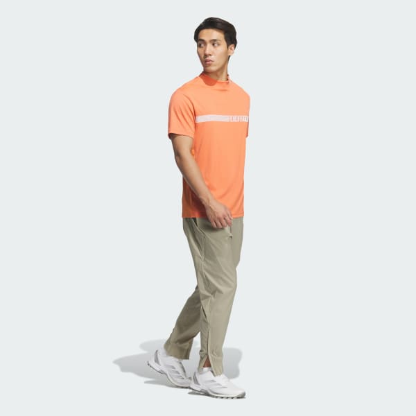 Orange MOCK NECK SHORT SLEEVE POLO Shirt