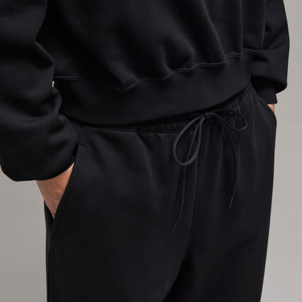 adidas Y-3 French Terry Wide Leg Pants - Black | Free
