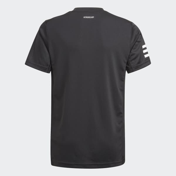 Negro Camiseta de Tenis Club 3 Rayas