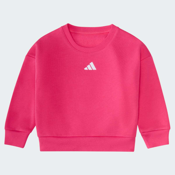 Pink 2-Piece Long Sleeve Fleece Pullover & Jogger Set
