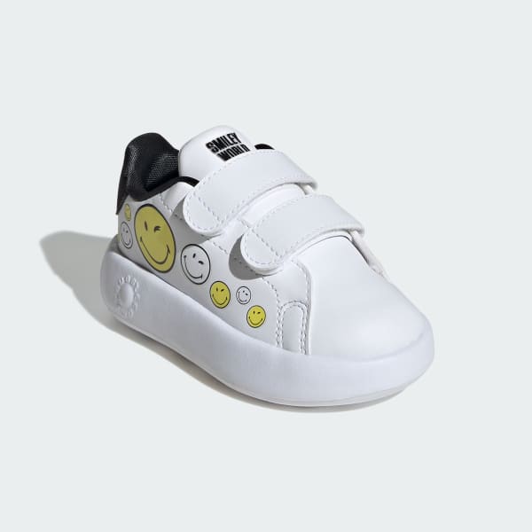 ホワイト アディダス スマイリー アドバンコート キッズ / adidas Smiley ADVANCOURT Kids