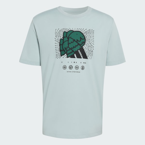 Green CLIMACOOL CITY TECH STORM LOGO GRAPHIC T-SHIRT