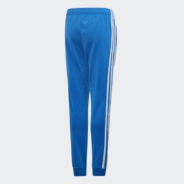 blue and white adidas track pants