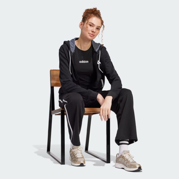 Svart Essentials Color Pop French Terry Byxor