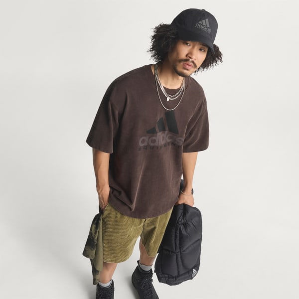 ブラウン アディダス エキップメント 半袖Tシャツ