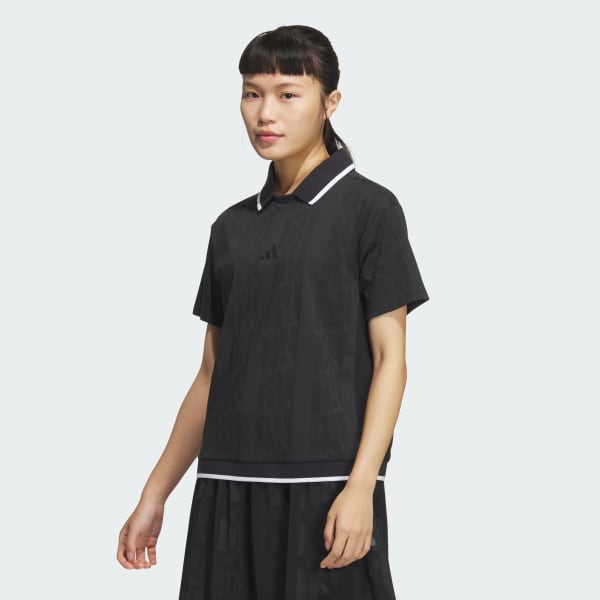adidas 黒 ポロシャツ プリーツスカート　Lサイズ adidas☆クラシックプリーツスカート ゴルフorテニスに (adidas