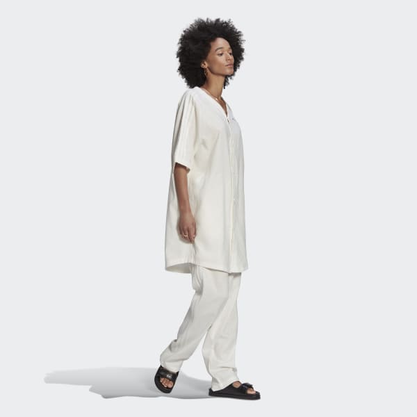 White Linen Baseball Dress CO152