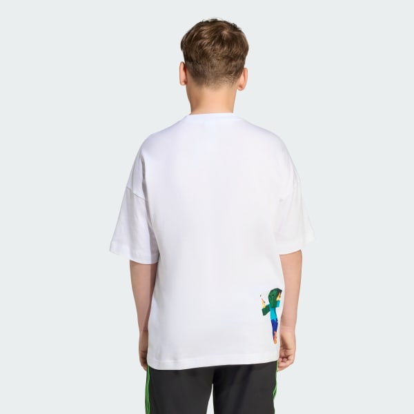 White adidas x Minecraft Tee Kids