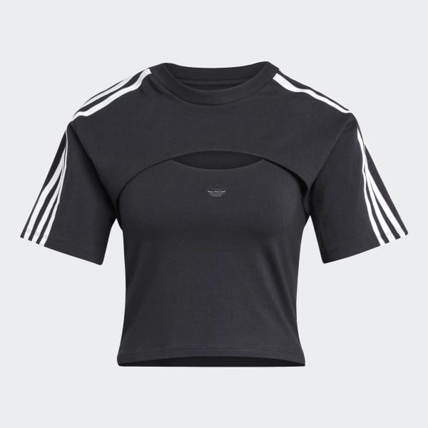 【ADIDAS ORIGINALS】◆カットアウト リブ Tシャツ◆正規品◆ adidas tシャツ カットアウト カリ半袖Tシャツ / アディダス