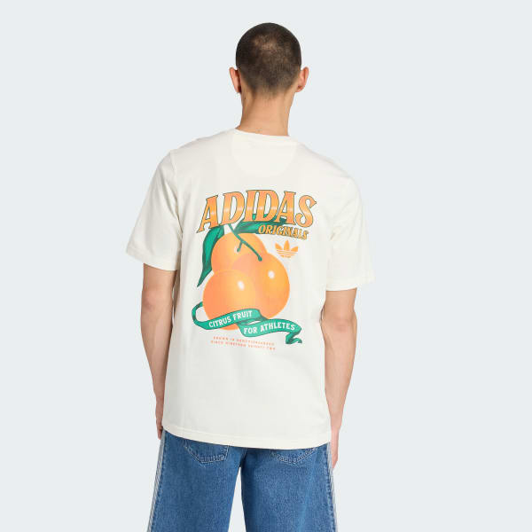 Blanc T-shirt ample Retro Orange GFX