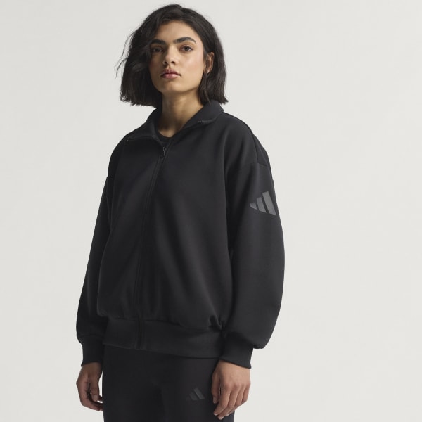 adidas Bluza Soft Lux Loose Full-Zip - Czerń | adidas Poland