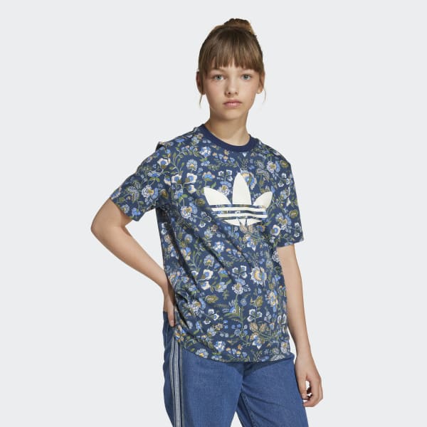 値下げ⭐︎7/13迄 adidas LIBERTY LONDON Tシャツ ブルー adidas Originals × Liberty London Tシャツ キッズ - ブルー
