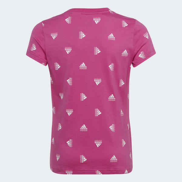 Rosa Camiseta de Algodón Estampada Brand Love