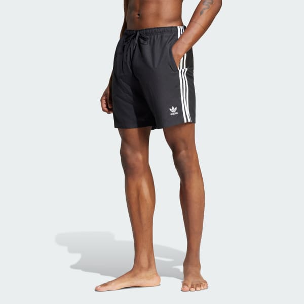 Svart Adicolor 3-Stripes 8-Inch Swim Shorts