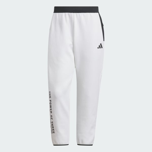 ホワイト アディダスアダプテーション レギュラーフィット アンクル丈 オープンヘムパンツ