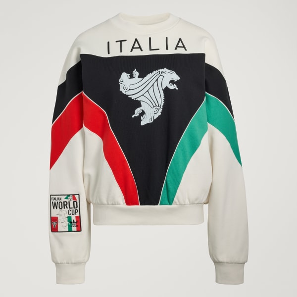 Branco Blusa Gola Careca Italia Coppa Del Mundo
