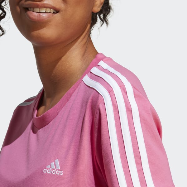 Rosa T-shirt LOUNGEWEAR Essentials Slim 3-Stripes