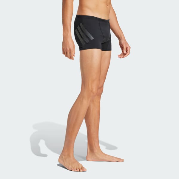 Schwarz Ripstream Boxer-Badehose
