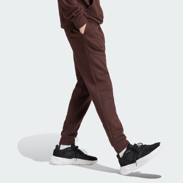 adidas Essentials Fleece Regular Tapered Joggers Brown adidas UK