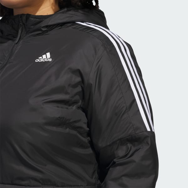Μαύρο Essentials Insulated Hooded Jacket (Plus Size) AV244