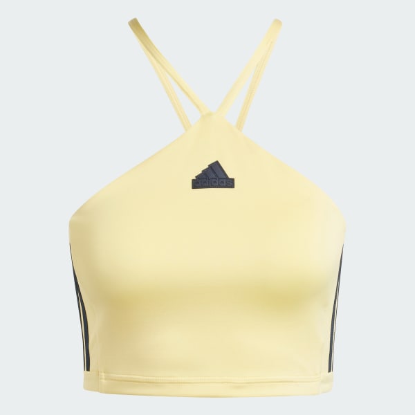 Adidas crop top yellow new arrivals