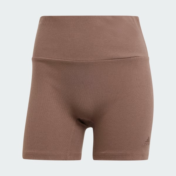 Marron Cycliste côtelé taille haute Lounge