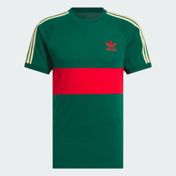 สีเขียว เสื้อยืด 3-Stripes Panel