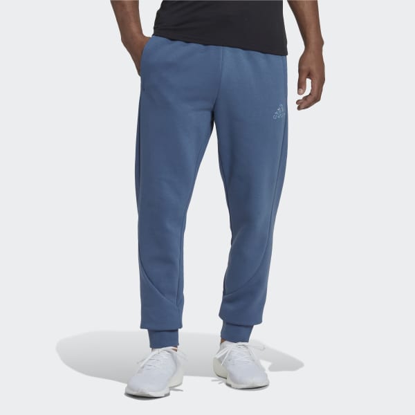 Blue Stadium Fleece Badge of Sport Cuffed Joggers UB800