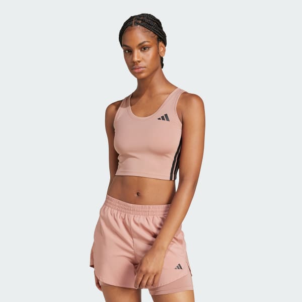 Roze Train Essentials 3-Stripes Crop Tanktop
