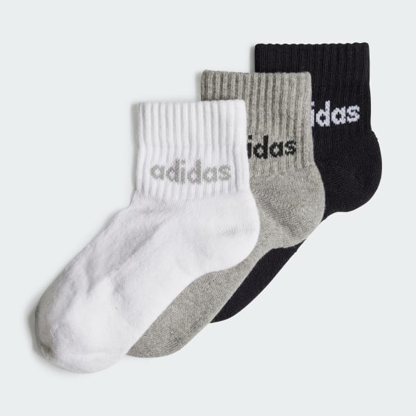 adidas Outlet Value Linear Kids Ankle Socks 3 Pairs Black adidas UK