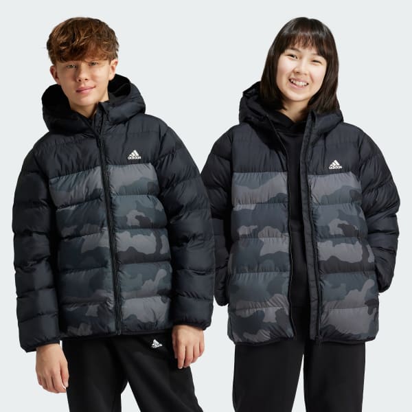 cerná Bunda Synthetic Down Allover Print