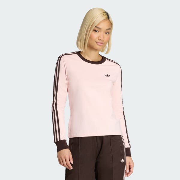 Pink 3 STRIPES LONG SLEEVE (SLIM) T-Shirt