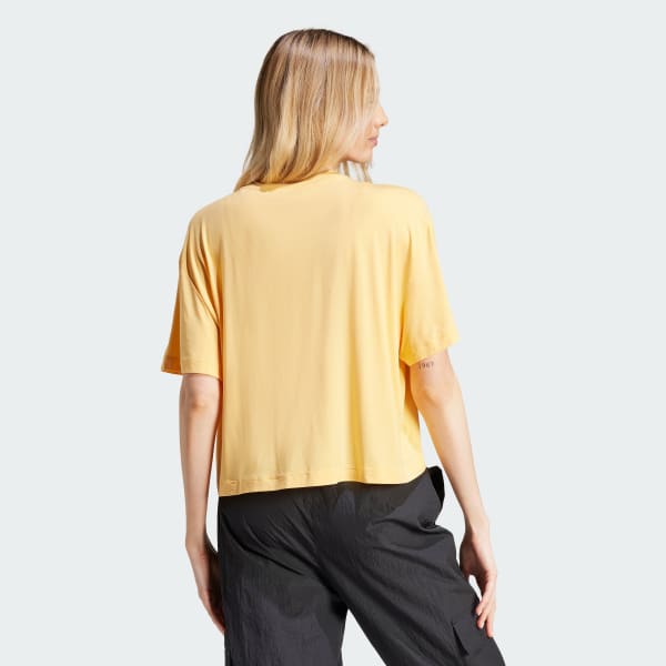 Yellow City Escape Loose Crop Tee