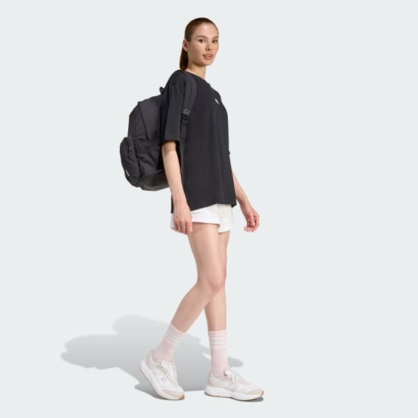 สีดำ เสื้อยืดพิมพ์ลาย OUTDOOR ADVENTURE