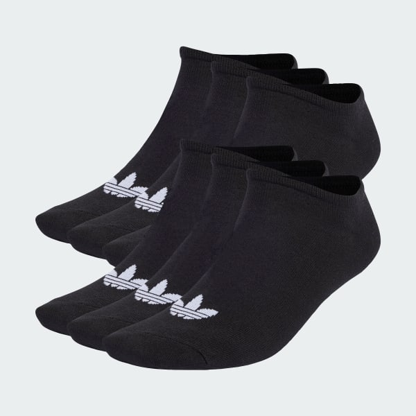 Black Trefoil Liner Socks 6 Pairs