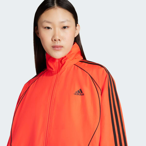 adidas Teamgeist Adicolor Oversized Woven Track Top - Red | Free
