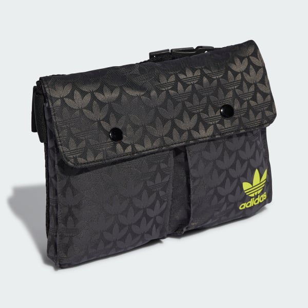 Negro Minirriñonera Trefoil Monogram Jacquard