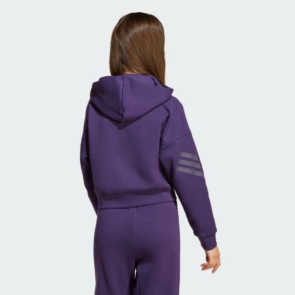 Purple Future Icons 3-Stripes Full-Zip Hooded Track Jacket Kids