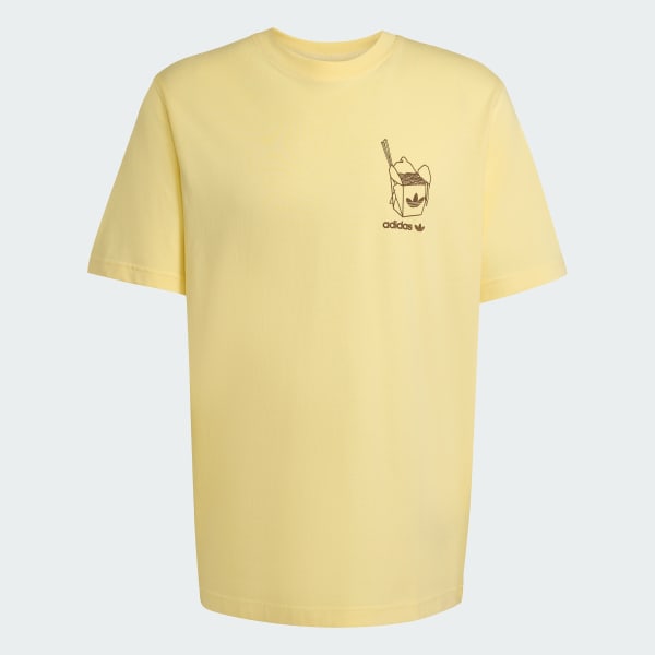 สีเหลือง เสื้อยืดทรงหลวม Ramen Box GFX